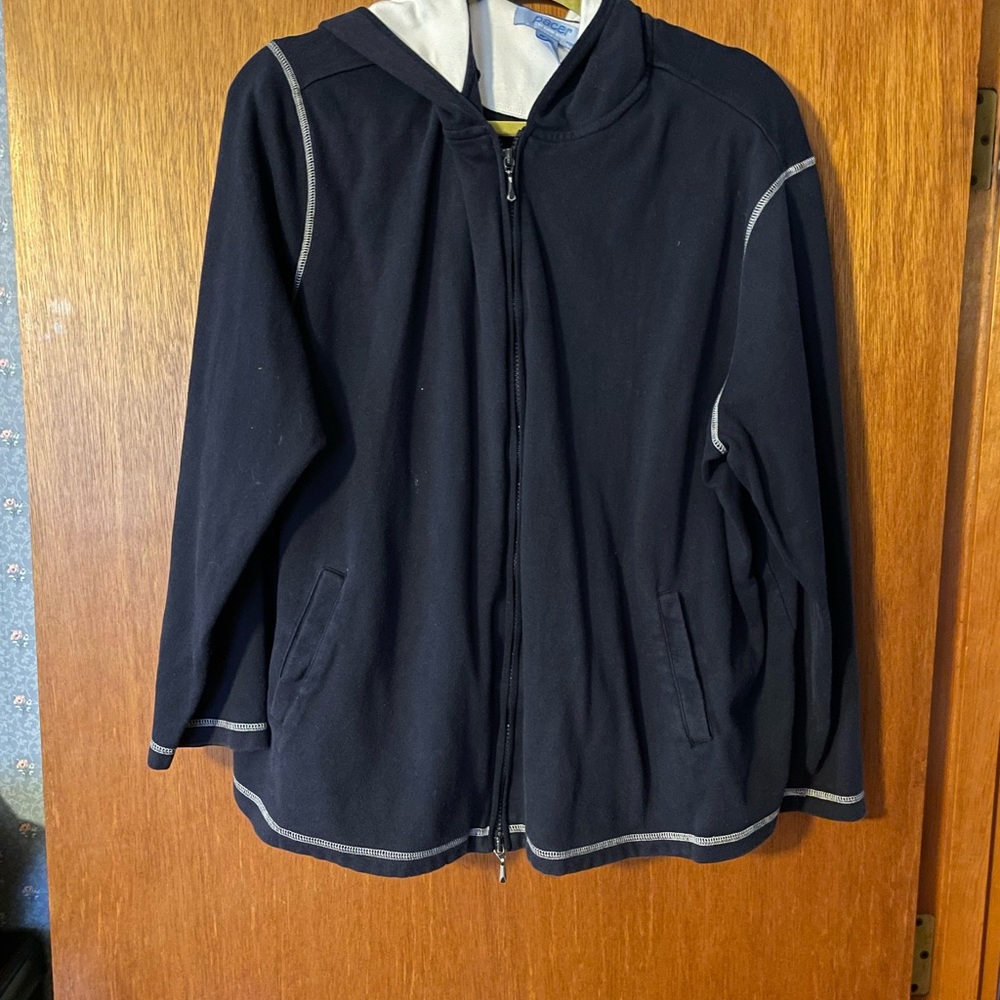 COPY - 3X Navy Athletic Jacket with White Trim